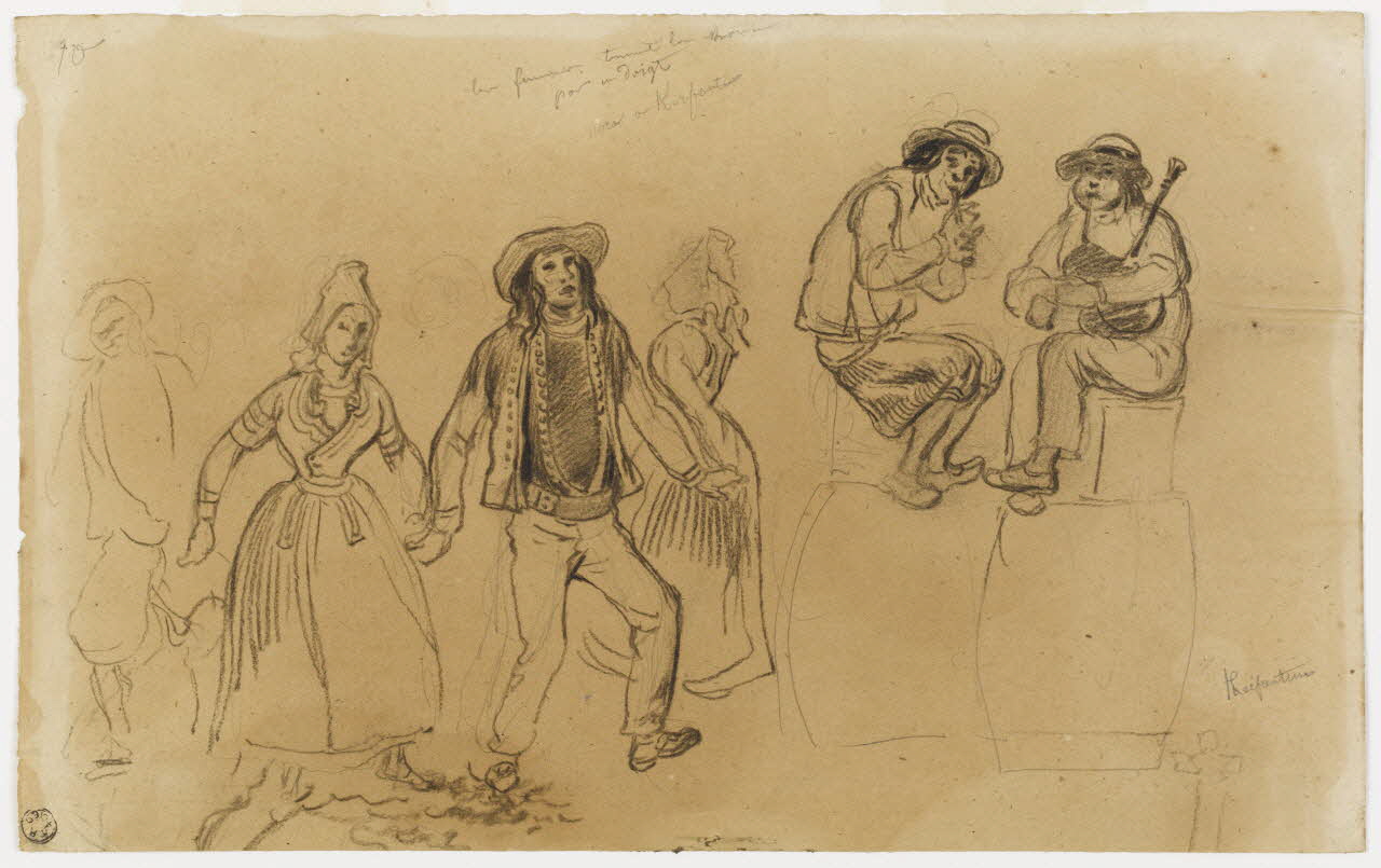 Lalaisse François Hippolyte carnet de dessins Noce à Kerfeunteun Bretagne, France 1843 1952.76.1.4 Photo RMN-Grand Palais (Mucem)