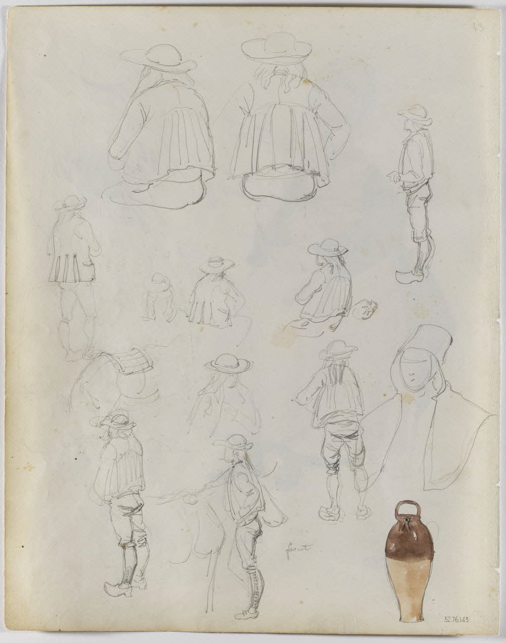 Lalaisse François Hippolyte carnet de dessins Faouet Bretagne, France 1843 1952.76.1.43 Photo RMN-Grand Palais (Mucem)