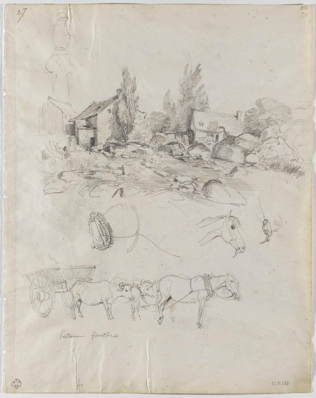 Lalaisse François Hippolyte carnet de dessins Pont-Aven, Finistère Bretagne, France 1843 1952.76.1.50 Photo RMN-Grand Palais (Mucem)