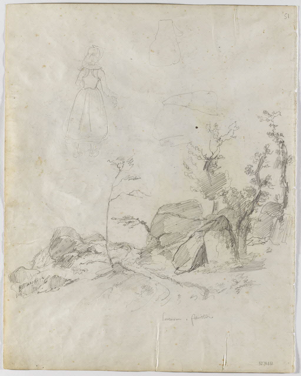 Lalaisse François Hippolyte carnet de dessins Pont-Aven, Finistère Bretagne, France 1843 1952.76.1.51 Photo RMN-Grand Palais (Mucem)