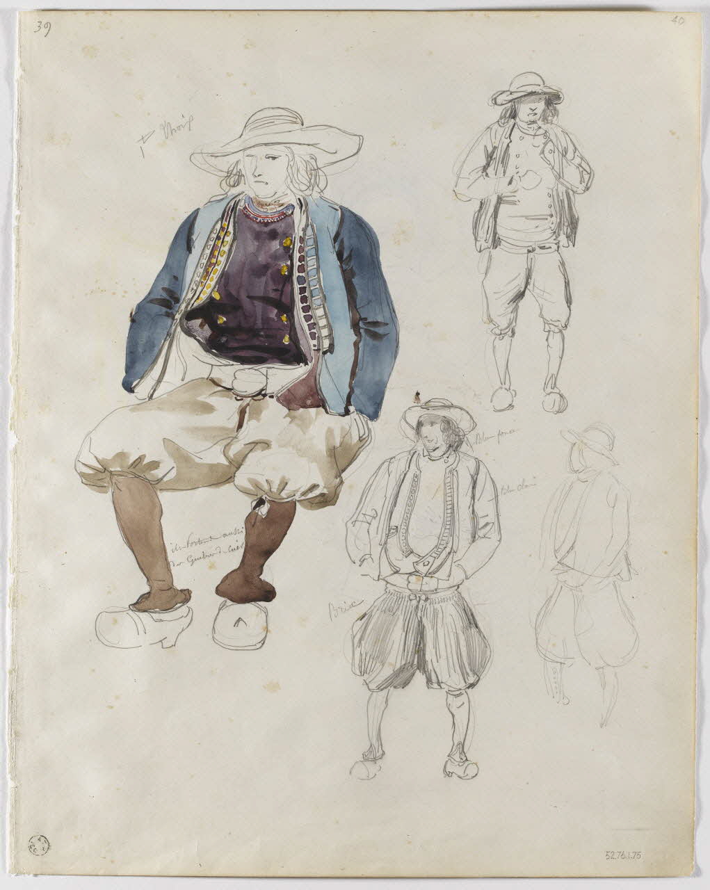 Lalaisse François Hippolyte carnet de dessins Saint-Thoix  Briec Bretagne, France 1843 1952.76.1.75 Photo RMN-Grand Palais (Mucem)