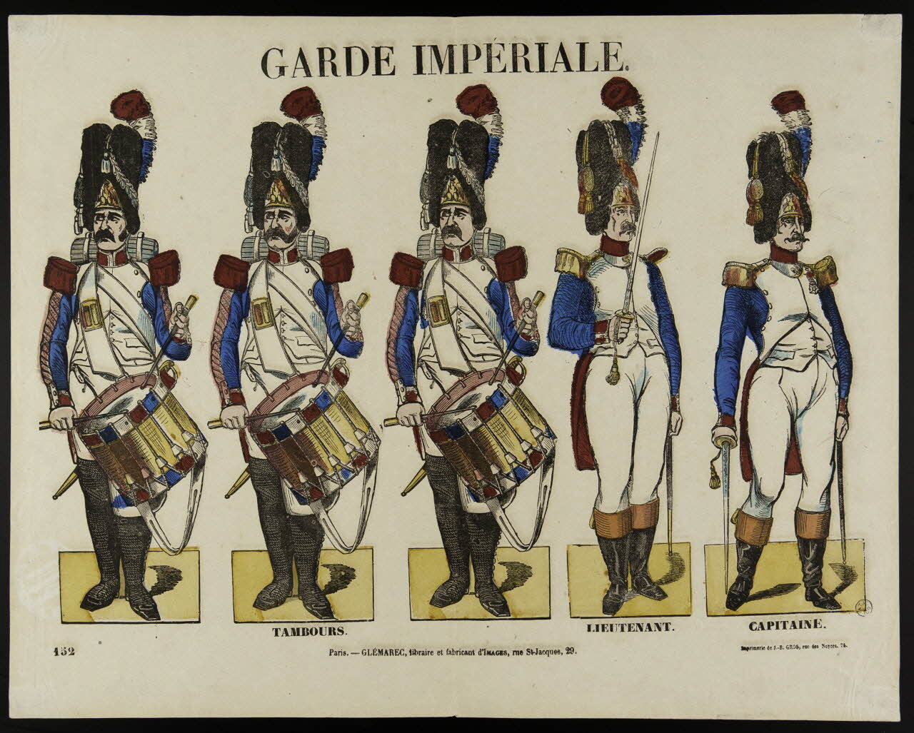 Charles-Eugène Glémarec ; Jean-Baptiste Gros à compartiments (5x1) GARDE IMPERIALE. Paris 1858-1860 1953.86.1638 Photo