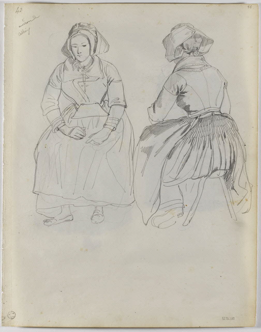 Lalaisse François Hippolyte carnet de dessins environs de  Carhaix Bretagne, France 1843 1952.76.1.83 Photo RMN-Grand Palais (Mucem)