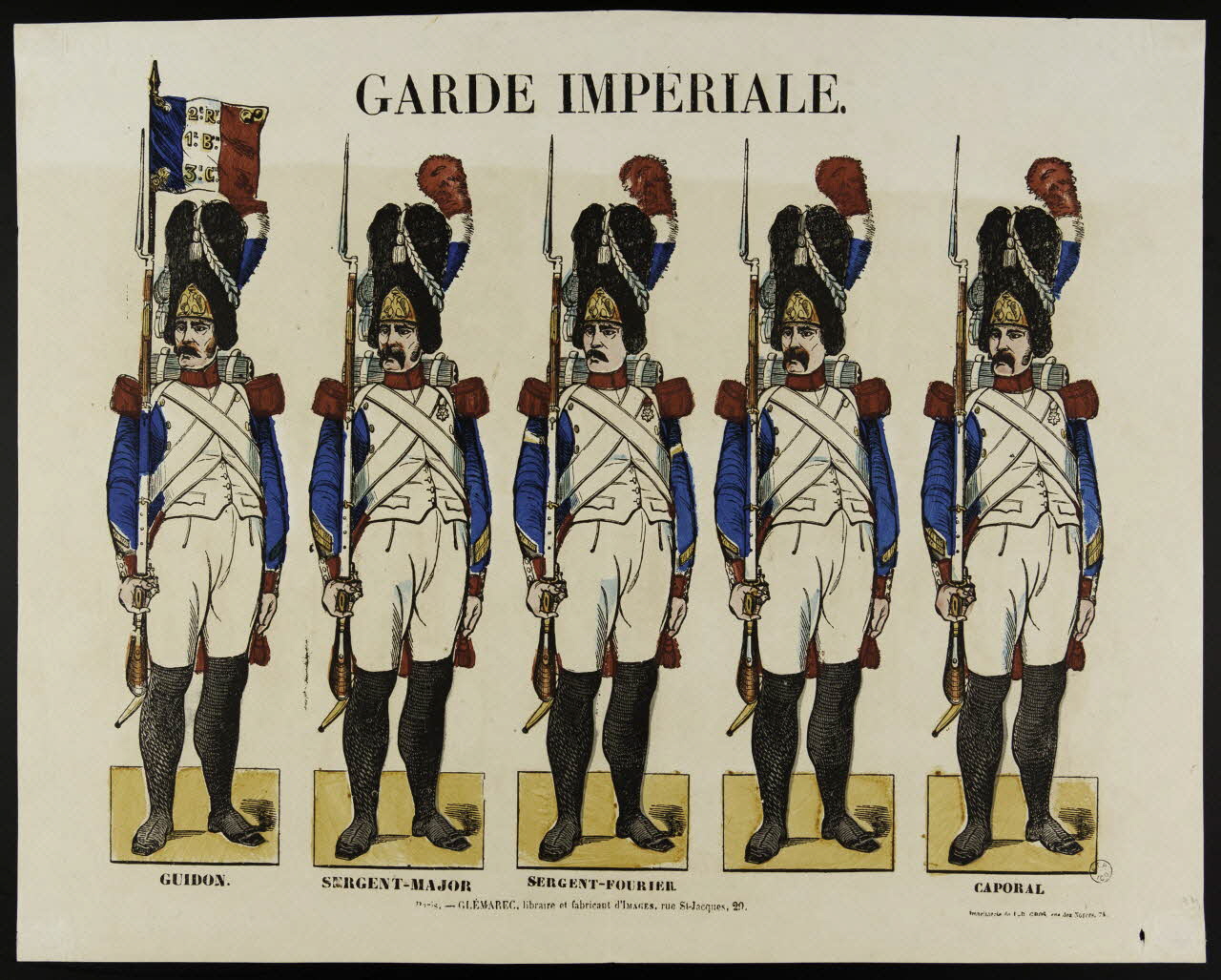 Charles-Eugène Glémarec ; Jean-Baptiste Gros à compartimentd (5x1) GARDE IMPERIALE. Paris 1858-1860 1953.86.1639 Photo