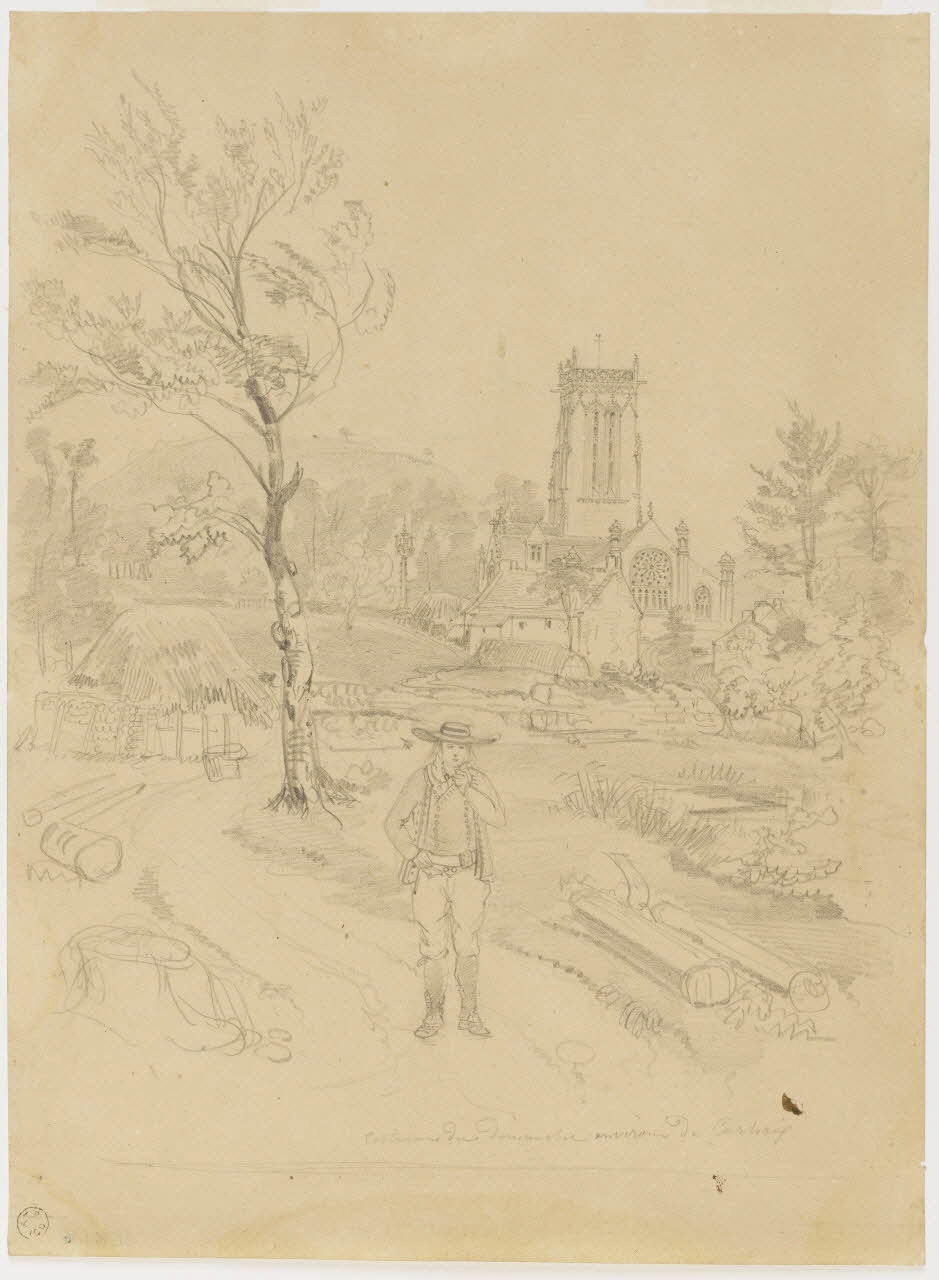 Lalaisse François Hippolyte carnet de dessins Costume du Dimanche environs de Carhaix Bretagne, France 1843 1952.76.1.86 Photo RMN-Grand Palais (Mucem)