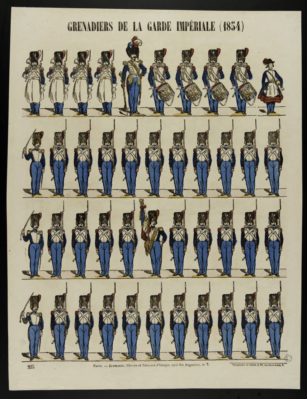 Gaittet et Cie ; Charles-Eugène Glémarec à registres (4) GRENADIERS DE LA GARDE IMPERIALE (1854) Paris 1854-1858 1953.86.1643 Photo