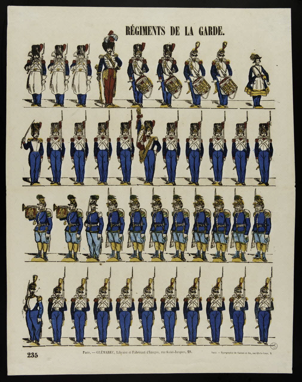 Gaittet et Cie ; Charles-Eugène Glémarec à registres (4) RÉGIMENTS DE LA GARDE. Paris 1858-1860 1953.86.1644 Photo