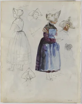 Lalaisse François Hippolyte carnet de dessins Doloise Bretagne, France 1844 1952.76.1.92 Photo RMN-Grand Palais (Mucem)