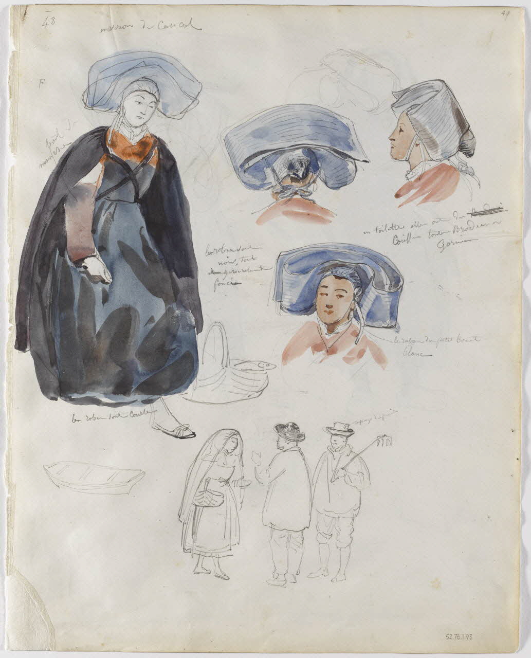 Lalaisse François Hippolyte carnet de dessins Cancalais Bretagne, France 1844 1952.76.1.93 Photo RMN-Grand Palais (Mucem)