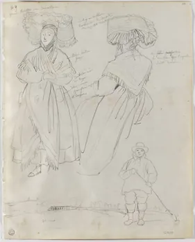 Lalaisse François Hippolyte carnet de dessins grande toilette des cancallaises Bretagne, France 1844 1952.76.1.95 Photo RMN-Grand Palais (Mucem)