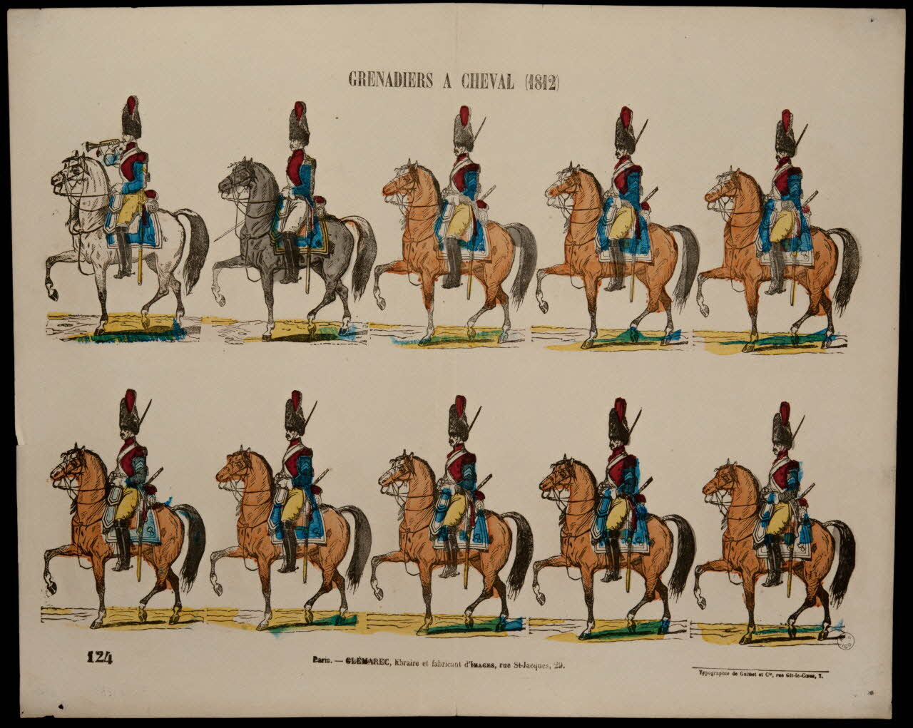 Gaittet et Cie ; Charles-Eugène Glémarec à registres (2) GRENADIERS A CHEVAL (1812) Paris 1858-1860 1953.86.1657 Photo