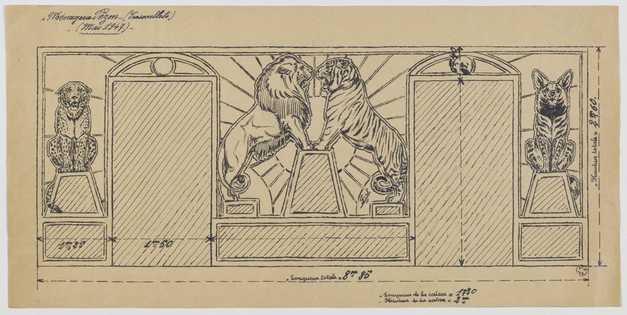 Gustave Soury dessin Ménagerie Pezon 1947 1964.23.101 Photo RMN-Grand Palais (Mucem)