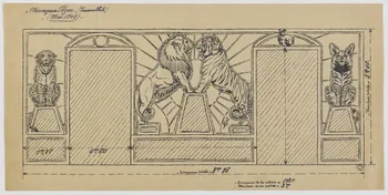 Gustave Soury dessin Ménagerie Pezon 1947 1964.23.101 Photo RMN-Grand Palais (Mucem)