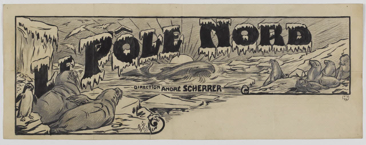 Gustave Soury dessin Projet d'affiche pour l'établissement d'André Scherrer 1925 1964.23.96 Photo RMN-Grand Palais (Mucem)