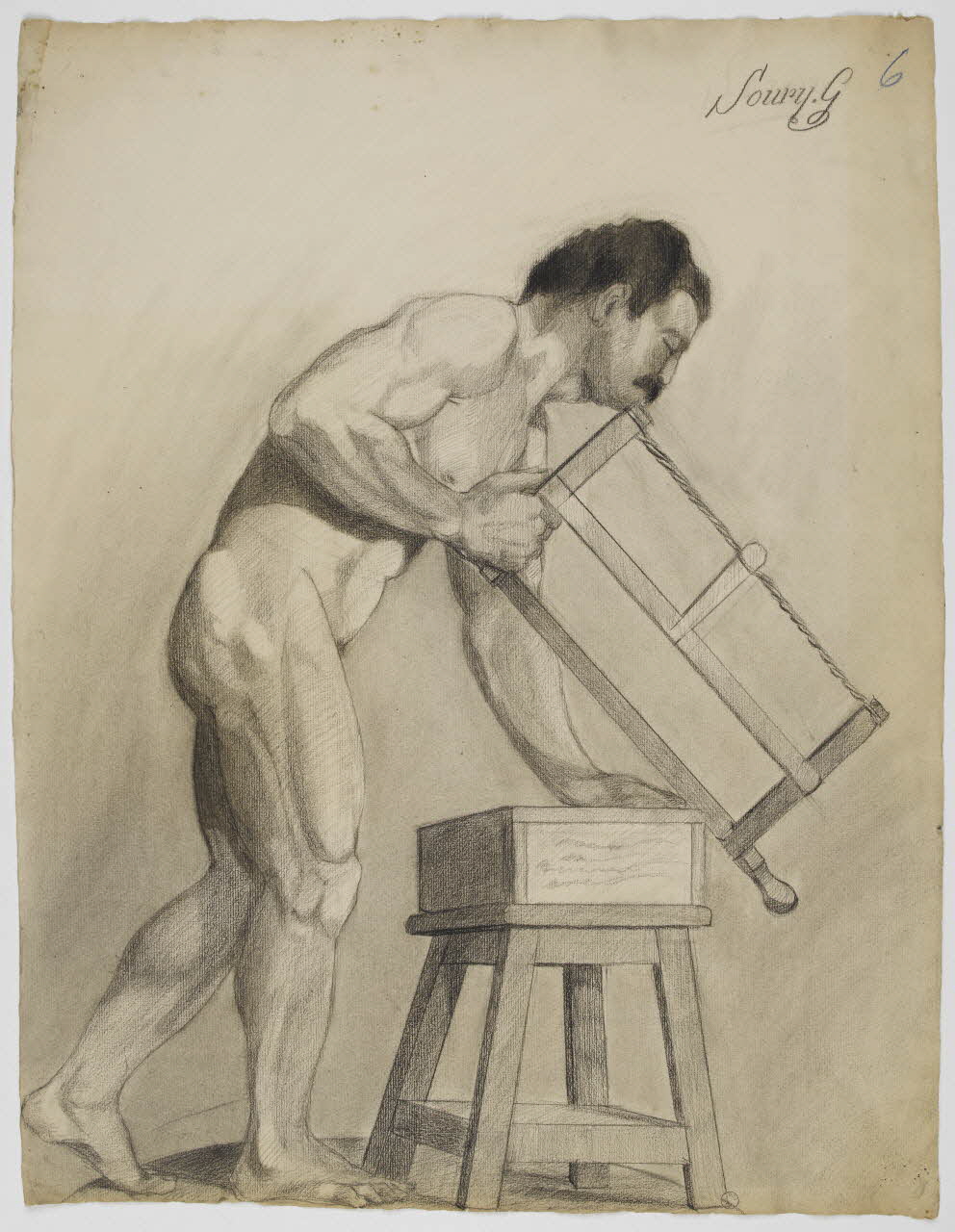dessin Etude d'homme avec une scie 1967.116.1030 Photo RMN-Grand Palais (Mucem)