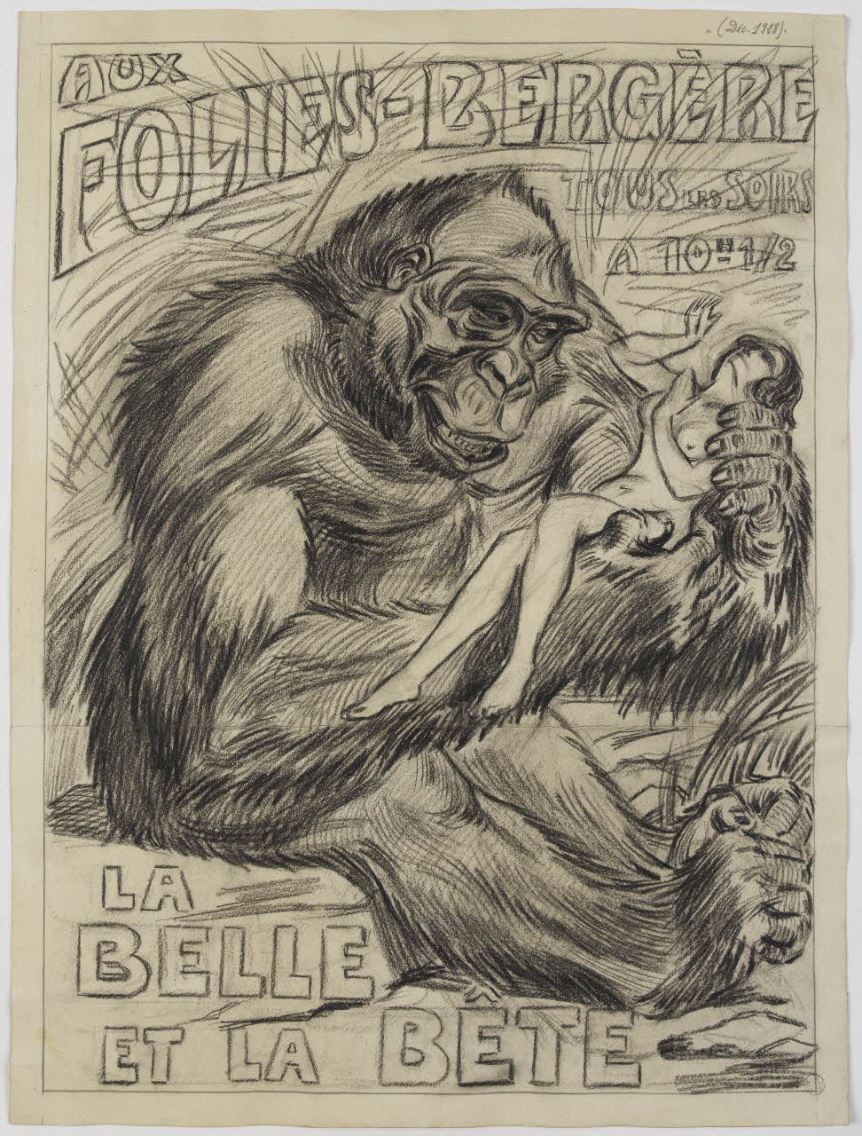 Gustave Soury Projet d'affiche pour les Folies Bergères 1928 1967.116.61 Photo RMN-Grand Palais (Mucem)