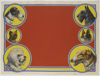 Gustave Soury dessin Têtes de chiens en médaillon 1944-1954 1967.116.740 Photo RMN-Grand Palais (Mucem)