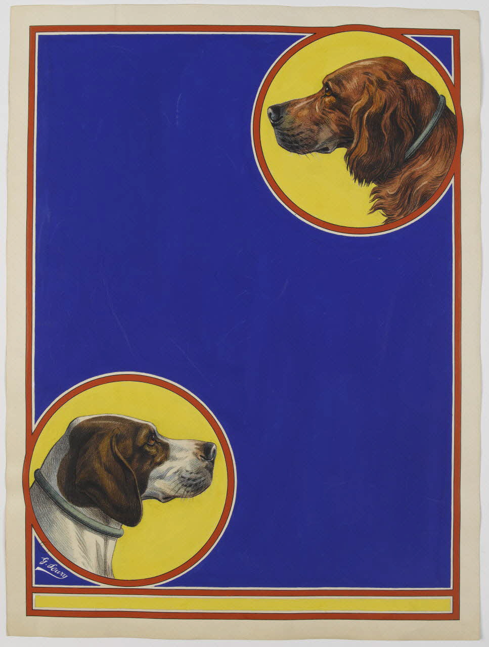 Gustave Soury dessin Projet d'affiche pour le chenil de la Maison-Blanche 1944-1954 1967.116.741 Photo RMN-Grand Palais (Mucem)