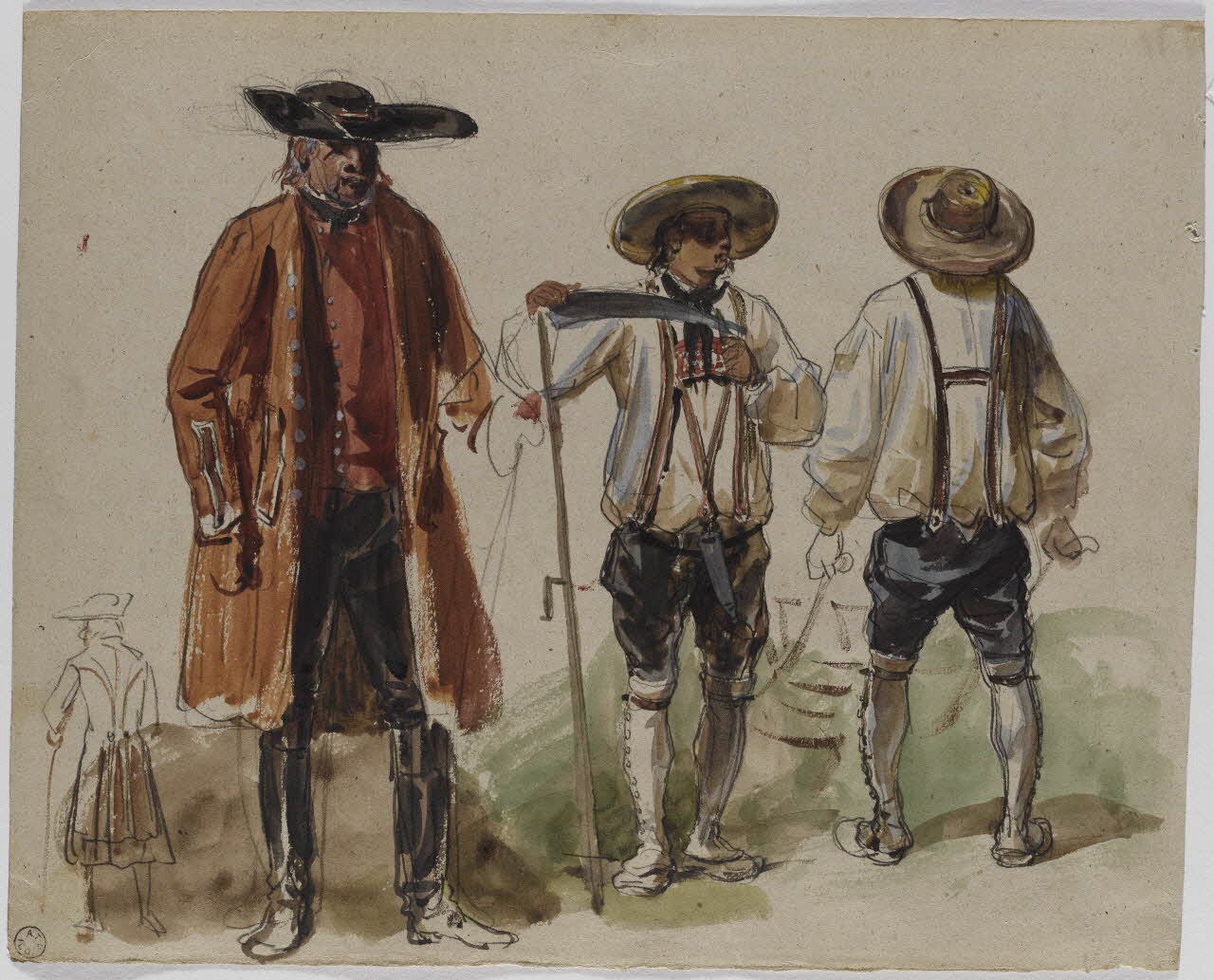 Lalaisse François Hippolyte carnet de dessins Paysans du Bas-Rhin Alsace, France 1851-1860 1952.76.1.137 Photo RMN-Grand Palais (Mucem)