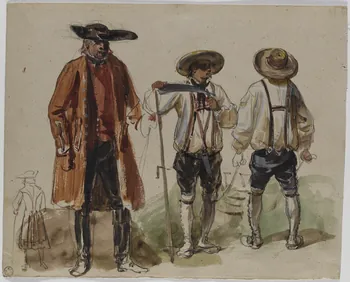 Lalaisse François Hippolyte carnet de dessins Paysans du Bas-Rhin Alsace, France 1851-1860 1952.76.1.137 Photo RMN-Grand Palais (Mucem)