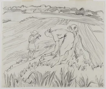 André Jordan dessin Bretonnes employées aux travaux saisonniers Le Val-Saint-Germain 1943 1943.3.49  Photo RMN-Grand Palais (Mucem)