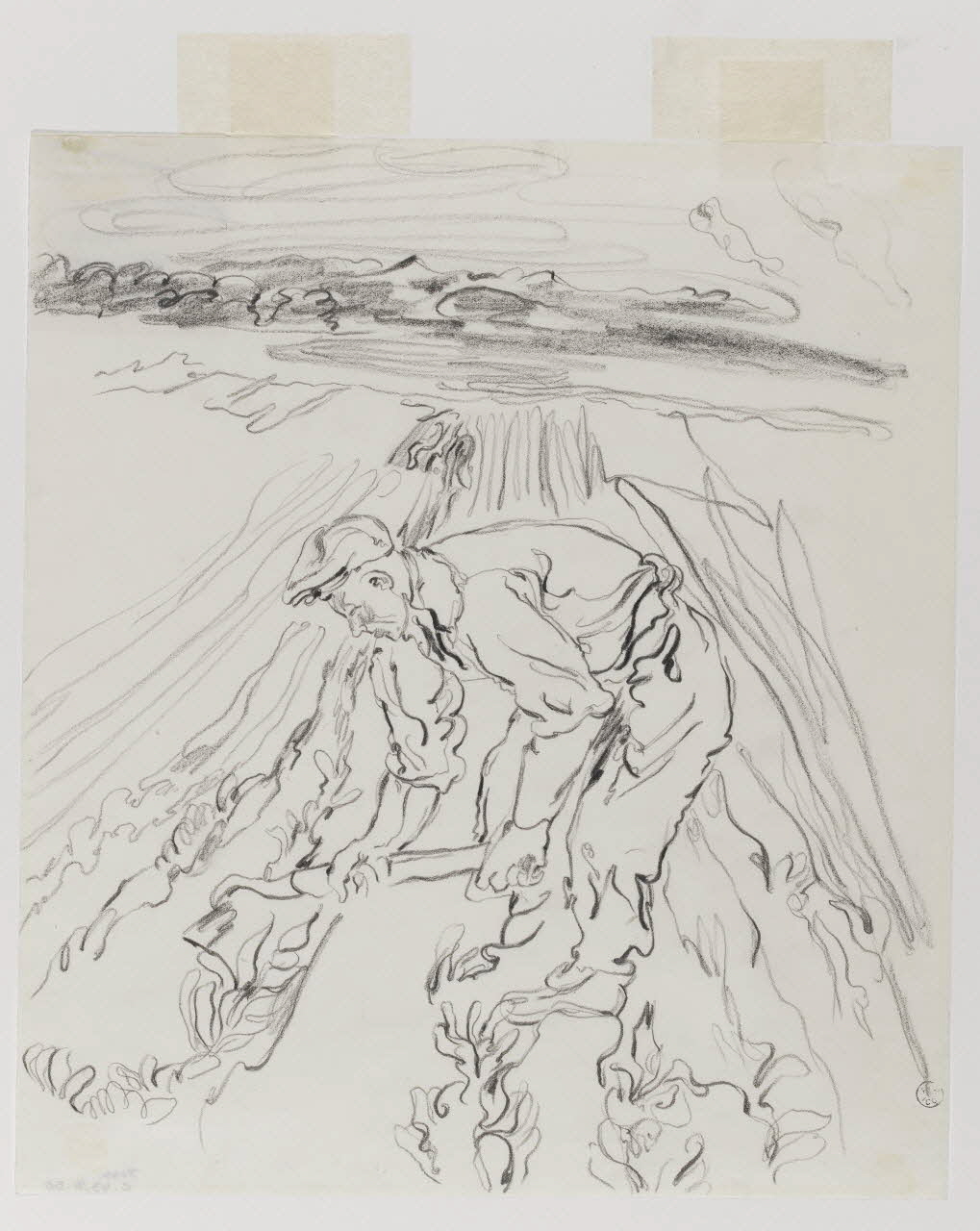 André Jordan dessin Homme travaillant dans un champ Le Val-Saint-Germain 1943 1943.3.50 Photo RMN-Grand Palais (Mucem)