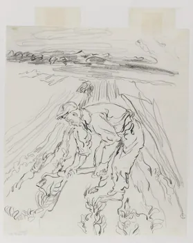 André Jordan dessin Homme travaillant dans un champ Le Val-Saint-Germain 1943 1943.3.50  Photo RMN-Grand Palais (Mucem)
