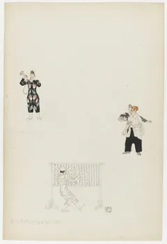 dessin Numéro de cirque : clowns musiciens 1962.67.153 Photo RMN-Grand Palais (Mucem)