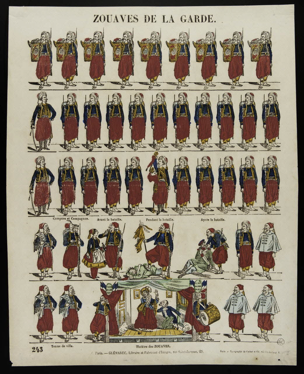 Gaittet et Cie ; Charles-Eugène Glémarec à registres (5) ZOUAVES DE LA GARDE. Paris 1858-1860 1953.86.1767.2 Photo