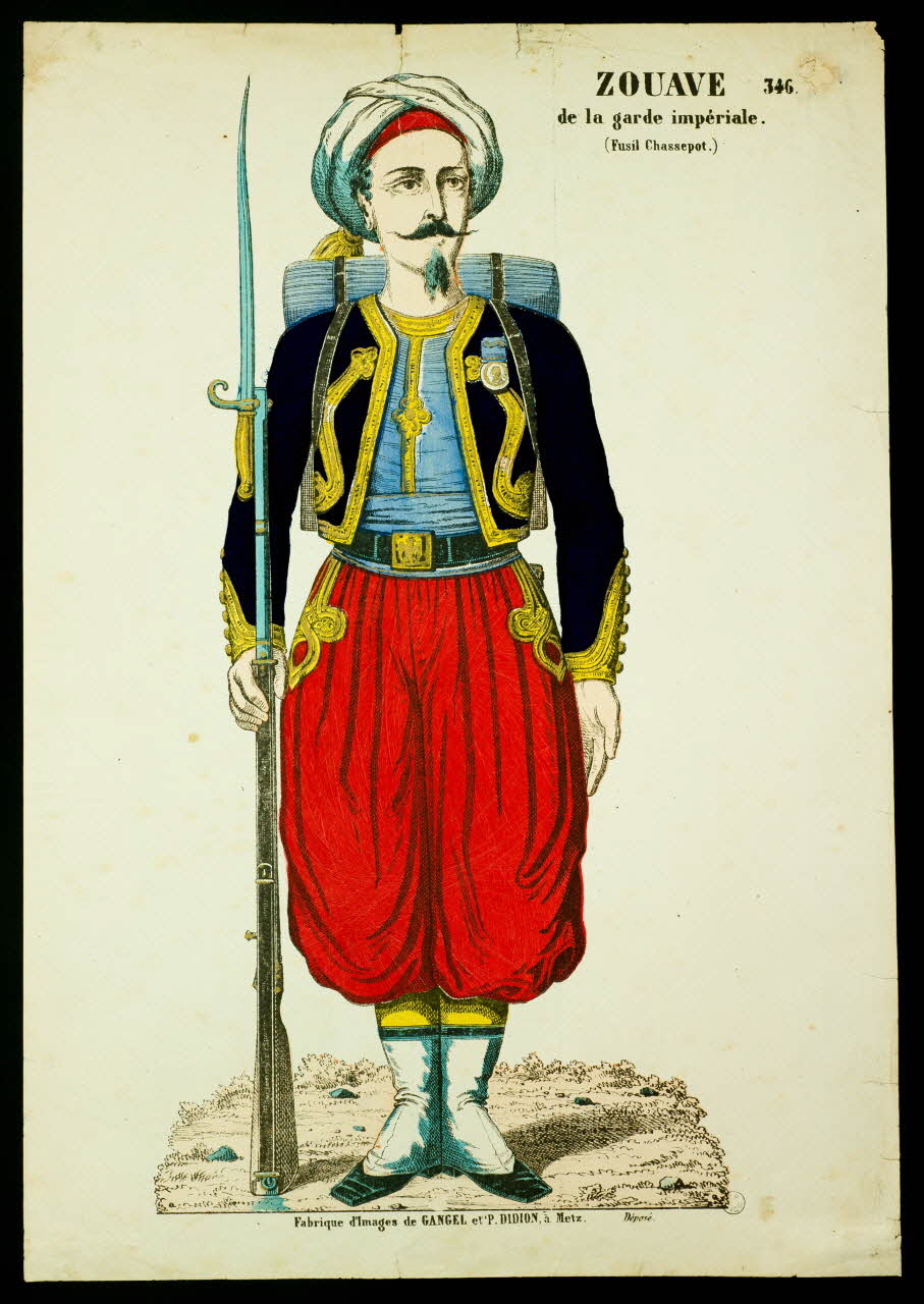 Gangel et Didion estampe ZOUAVES  de la garde impériale. Metz 1858-1868 1953.86.1791 Photo