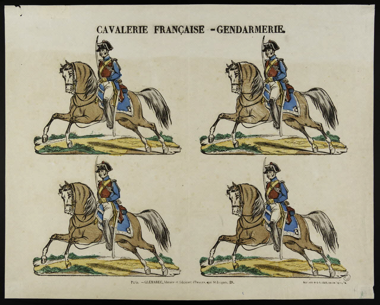 Charles-Eugène Glémarec ; Jean-Baptiste Gros à compartiments (2x2) CAVALERIE FRANCAISE - GENDARMERIE. Paris 1858-1860 1953.86.1806 Photo