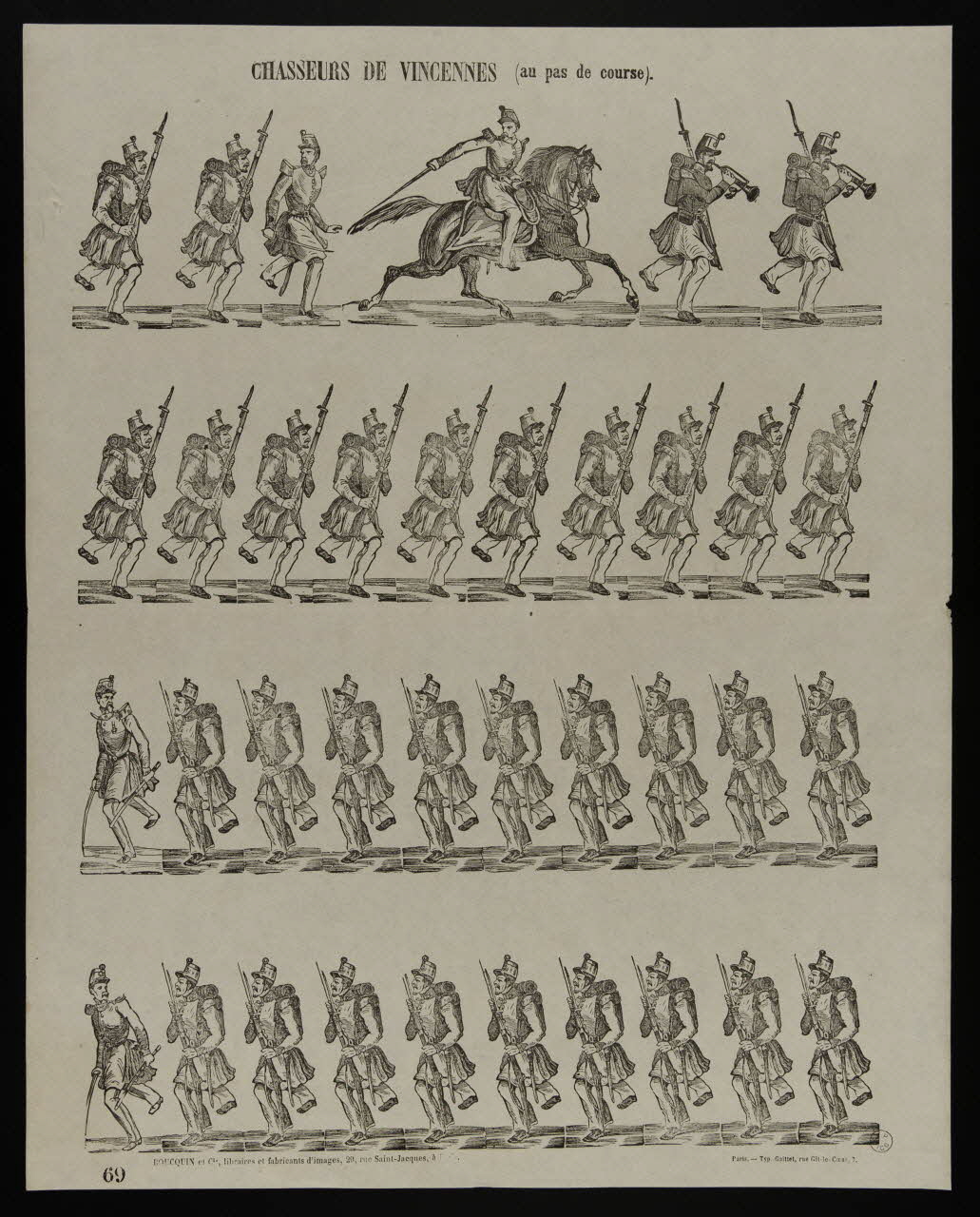 estampe CHASSEURS DE VINCENNES (au pas de course). 1953.86.1812 Photo