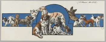 Gustave Soury dessin Projet de publicité (?) pour le chenil de la Maison Blanche 1933 1967.116.716 Photo RMN-Grand Palais (Mucem)