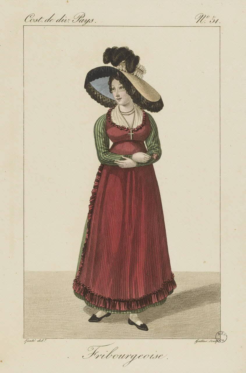 Louis-Marie Lanté ; Georges-Jacques Gatine estampe Fribourgeoise. 1827 2005.14.101 Photo RMN-Grand Palais (Mucem)