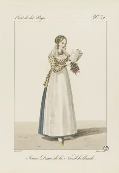 Louis-Marie Lanté ; Georges-Jacques Gatine estampe Jeune Dame de la Nord-hollande. 1827 2005.14.32 Photo RMN-Grand Palais (Mucem)