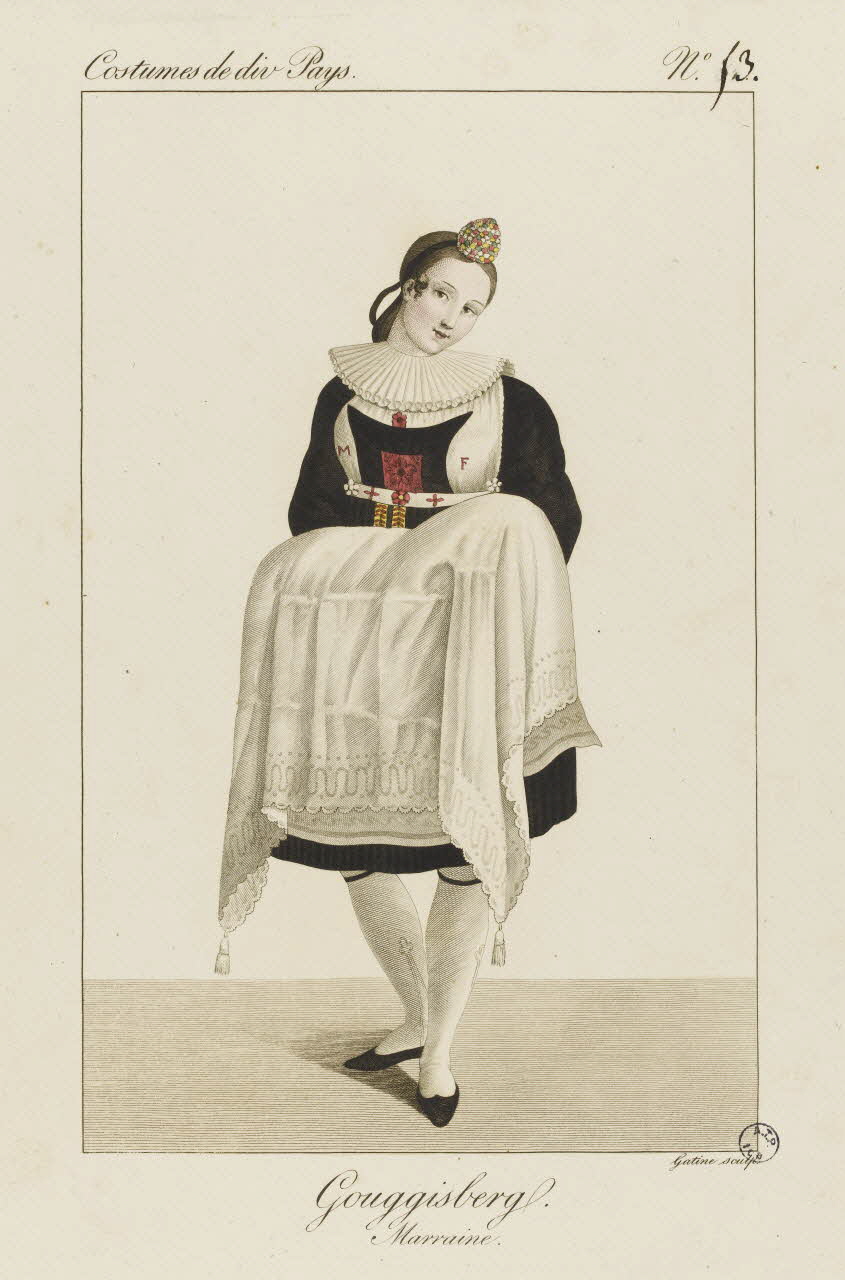 Louis-Marie Lanté ; Georges-Jacques Gatine estampe Gouggisberg.  Marraine. 1827 2005.14.53 Photo RMN-Grand Palais (Mucem)