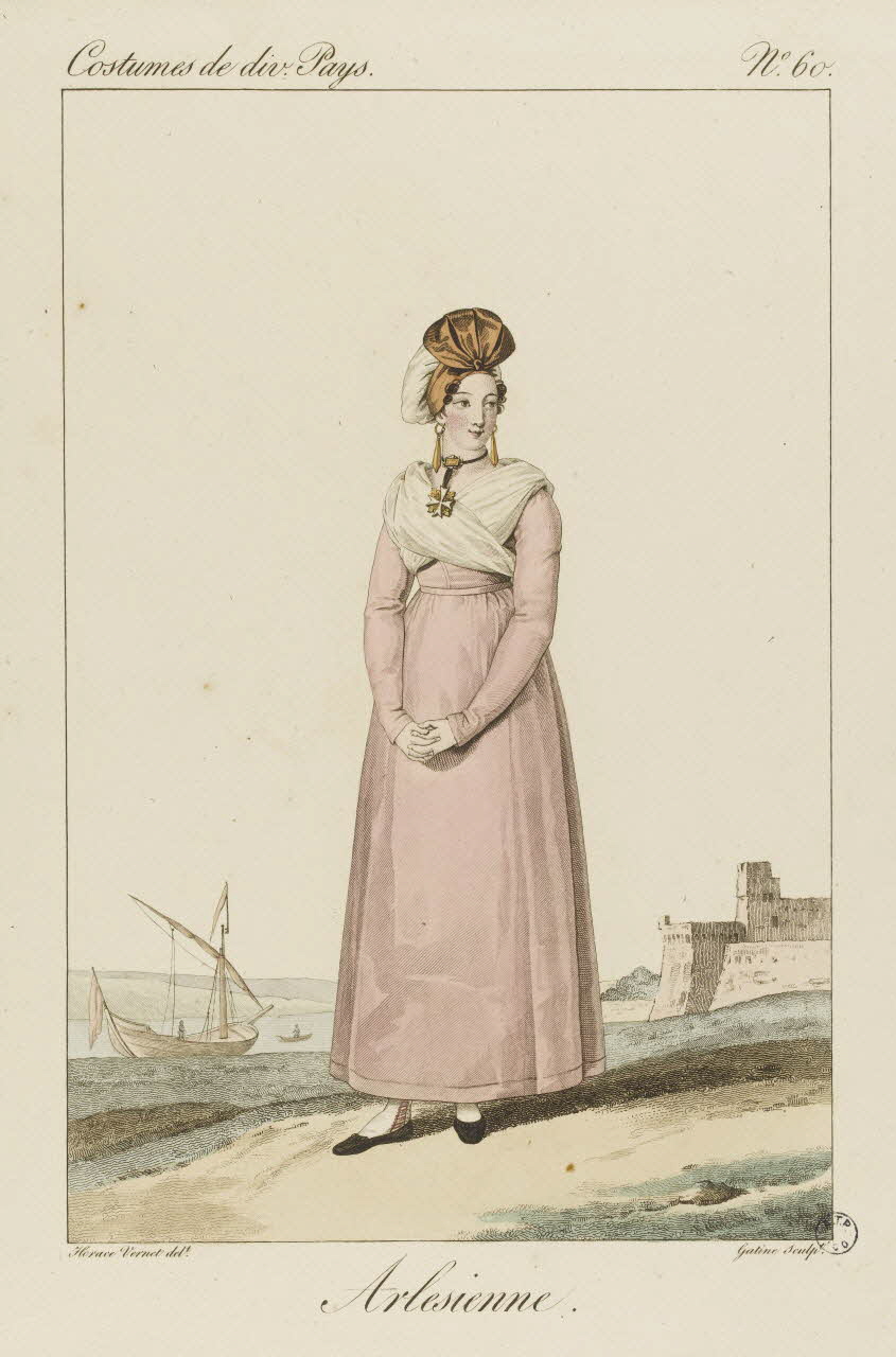 Horace Vernet ; Georges-Jacques Gatine estampe Arlésienne. 1827 2005.14.60 Photo RMN-Grand Palais (Mucem)