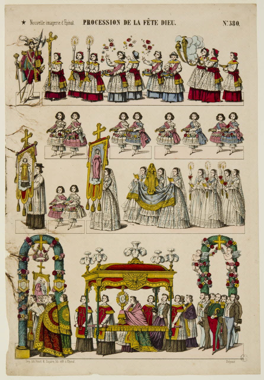 Pinot et Sagaire estampe PROCESSION DE LA FÊTE DIEU. Lorraine, France 1870 1953.86.194 Photo