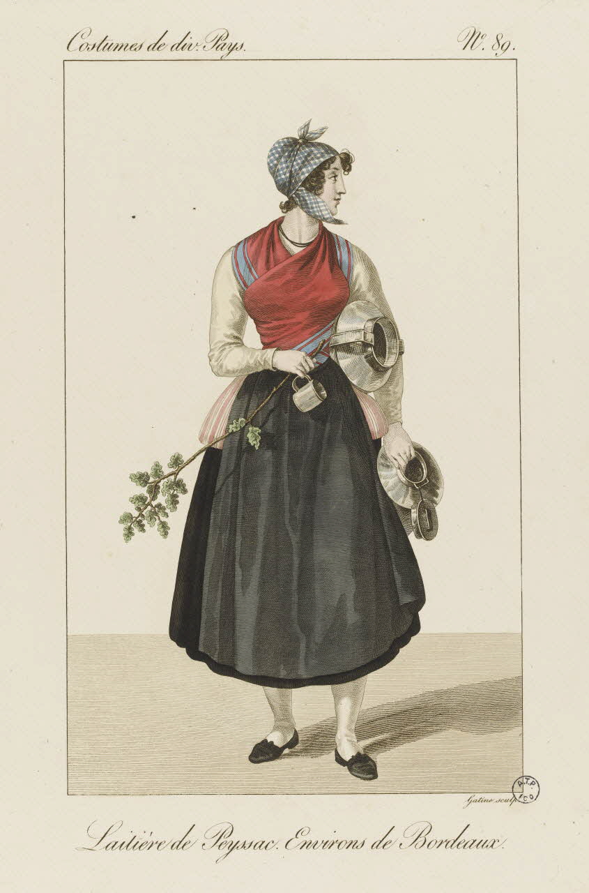 Louis-Marie Lanté ; Georges-Jacques Gatine estampe Laitière de Peyssac. Environs de Bordeaux 1827 2005.14.89 Photo RMN-Grand Palais (Mucem)