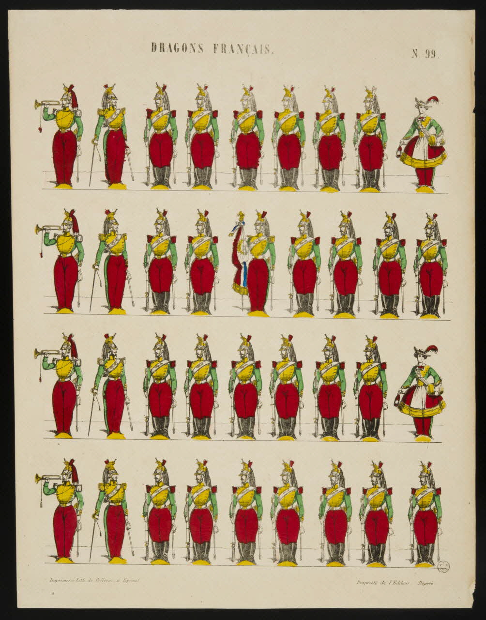 estampe DRAGONS FRANCAIS. 1953.86.1952 Photo