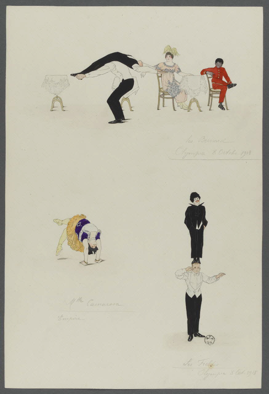 Marthe Vesque ; Juliette Vesque dessin Numéros de cirque : les Bernard 1918 1962.67.10 Photo RMN-Grand Palais (Mucem)