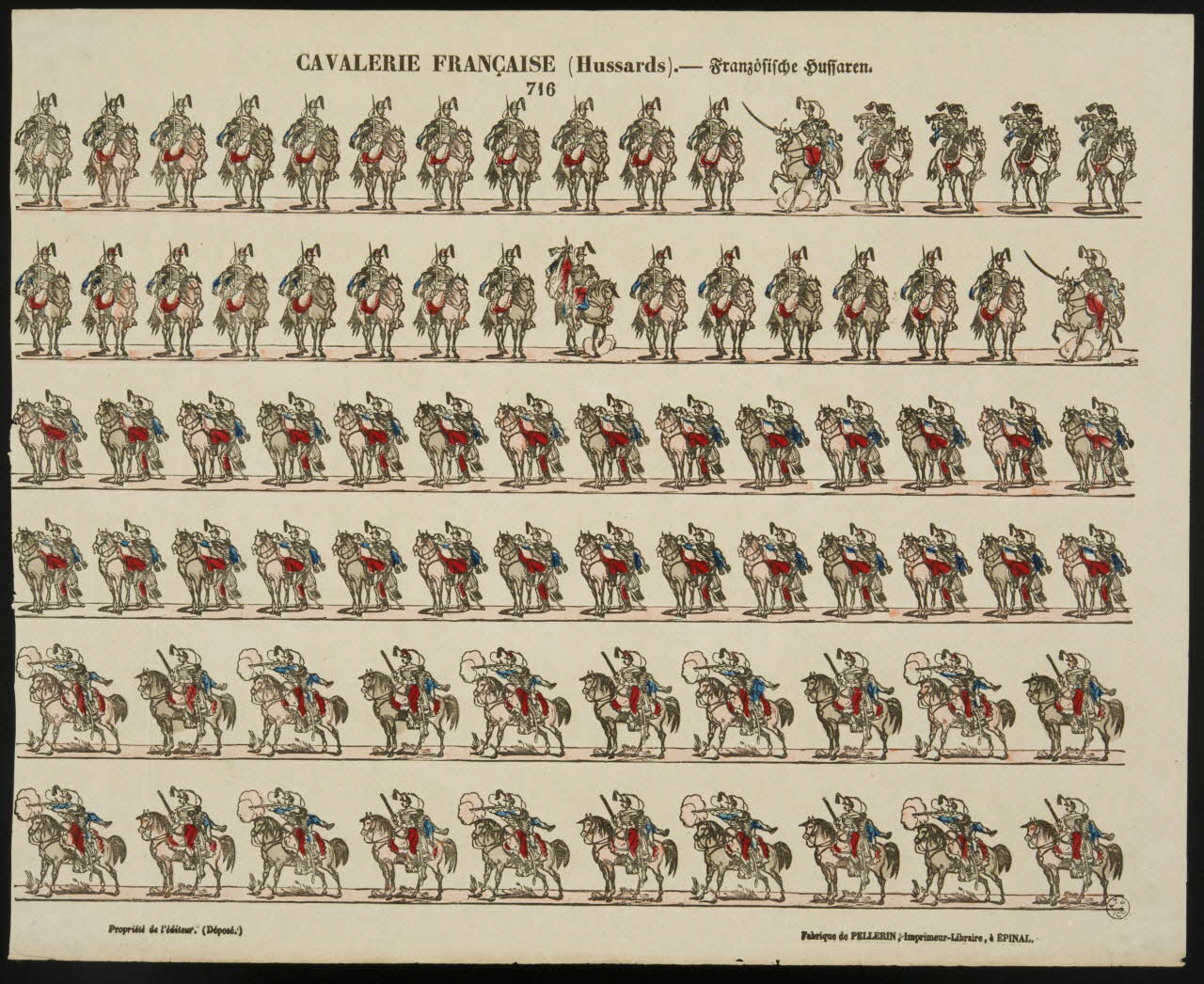 estampe CAVALERIE FRANCAISE (Hussards). 1953.86.1960 Photo
