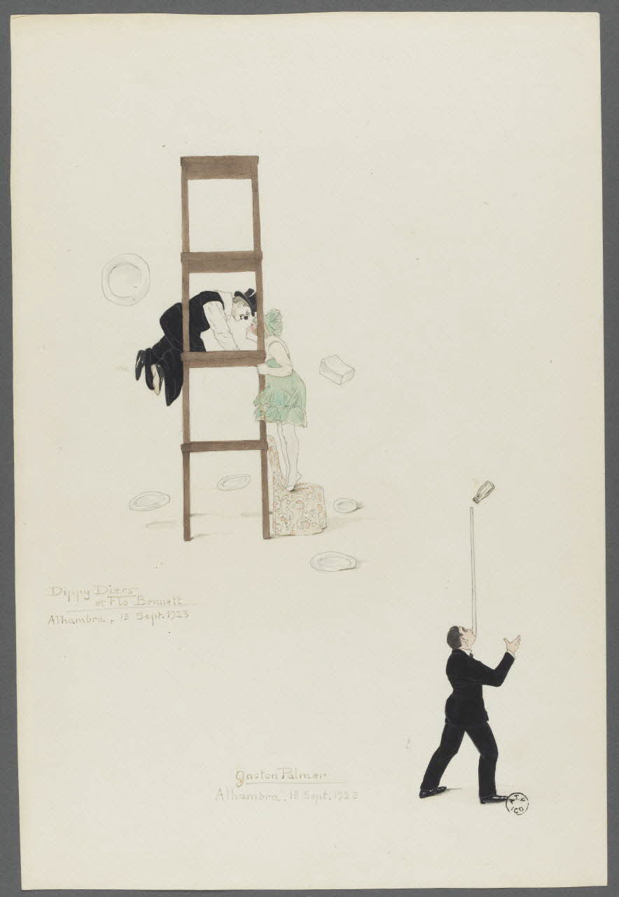 Marthe Vesque ; Juliette Vesque dessin Numéros de cirque : Dippy Diers et Flo Bennett, Gaston Palmer 1923 1962.67.133 Photo RMN-Grand Palais (Mucem)