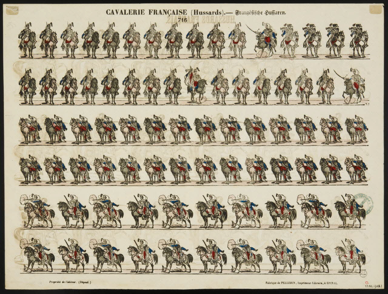 estampe CAVALERIE FRANCAISE (Hussards). 1953.86.1965.1 Photo