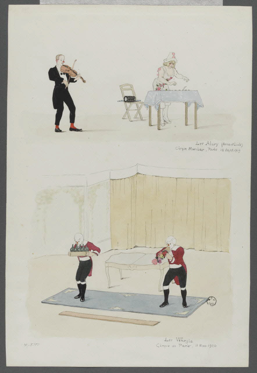 Marthe Vesque ; Juliette Vesque dessin Numéros de cirque : les Alary et les Venezia 1919 1962.67.157 Photo RMN-Grand Palais (Mucem)