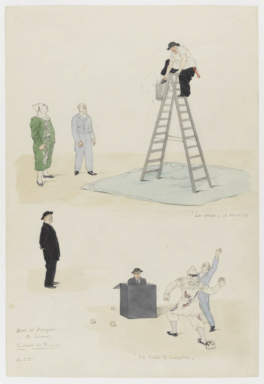 Marthe Vesque ; Juliette Vesque dessin Bob et Angelo  M. Lionel  Cirque de Paris 1924 1962.67.41 Photo RMN-Grand Palais (Mucem)