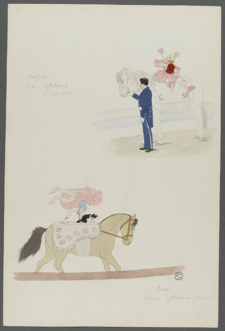 Marthe Vesque ; Juliette Vesque dessin Numéros de cirque : Babylas, Ricco 1906 1962.67.42 Photo RMN-Grand Palais (Mucem)