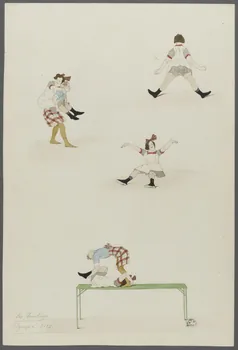 Marthe Vesque ; Juliette Vesque dessin Numéro de cirque : les Tomboys 1917 1962.67.48 Photo RMN-Grand Palais (Mucem)