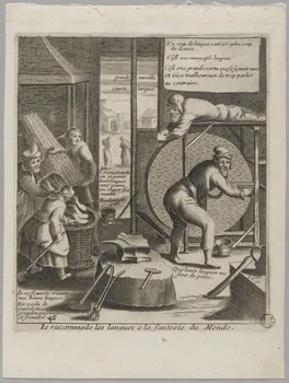 Boulonnois Esme de ; Lagniet Jacques imagerie ancienne Je racommode les langues a la fantesie du Monde. 1652-1662 1975.86.21  Photo RMN-Grand Palais (Mucem)
