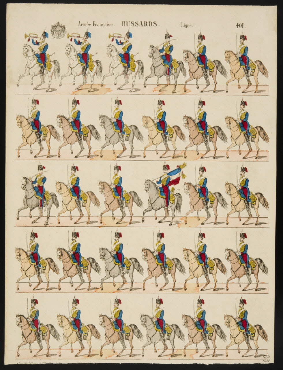 estampe Armèe Française. HUSSARDS. (Ligne.) (sic) 1953.86.2010 Photo